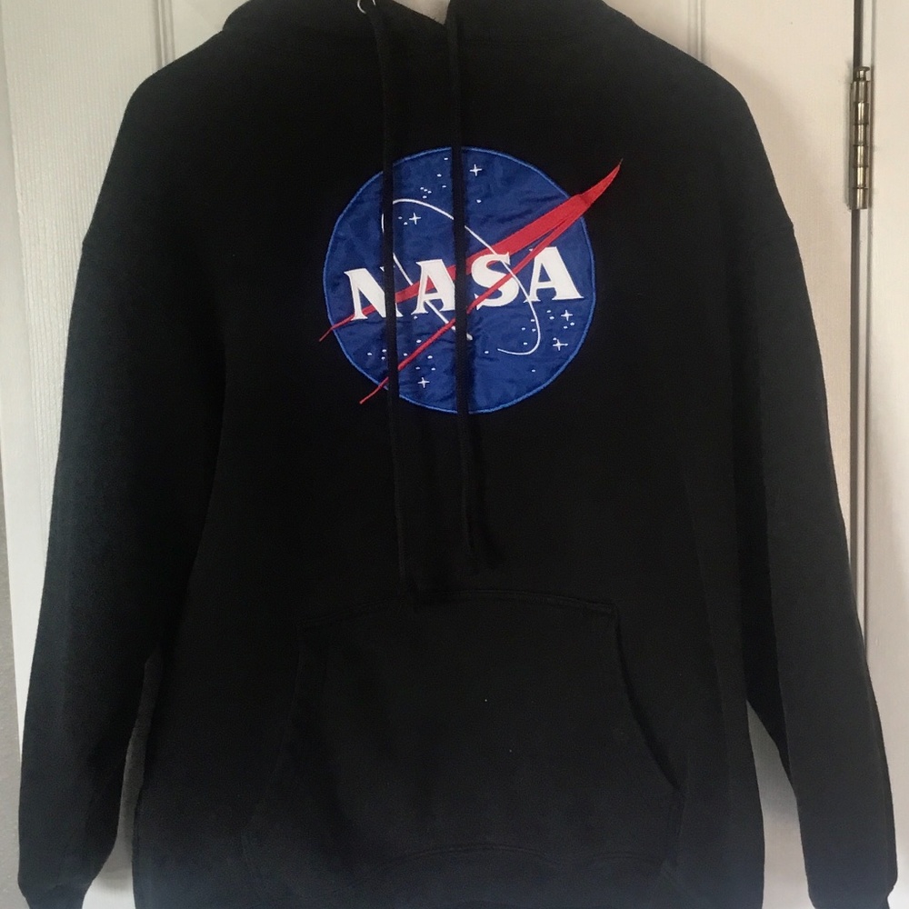 NASA HOODIE SWEATSHIRT-EMBROIDERED MEATBALL PATCH!